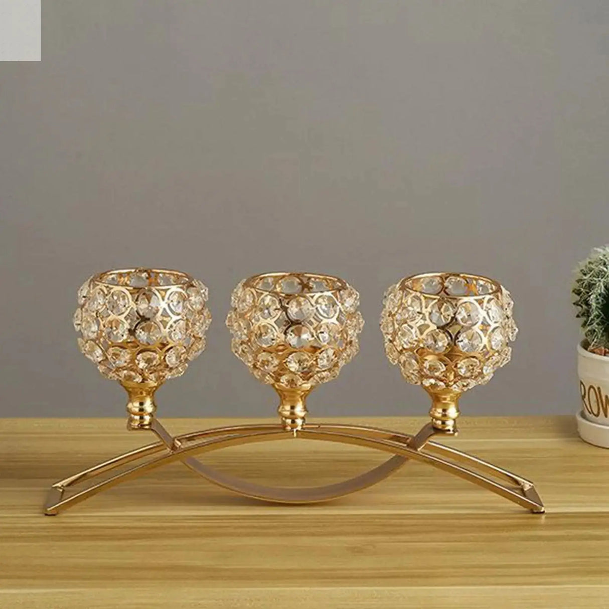 3 Arms Candelabras Crystal Candle Holder Candlelight Arch Bridge Goblet Candle Holder Bowl Tealight Candlestick Holder Home decor Allen Cozy Haven Store