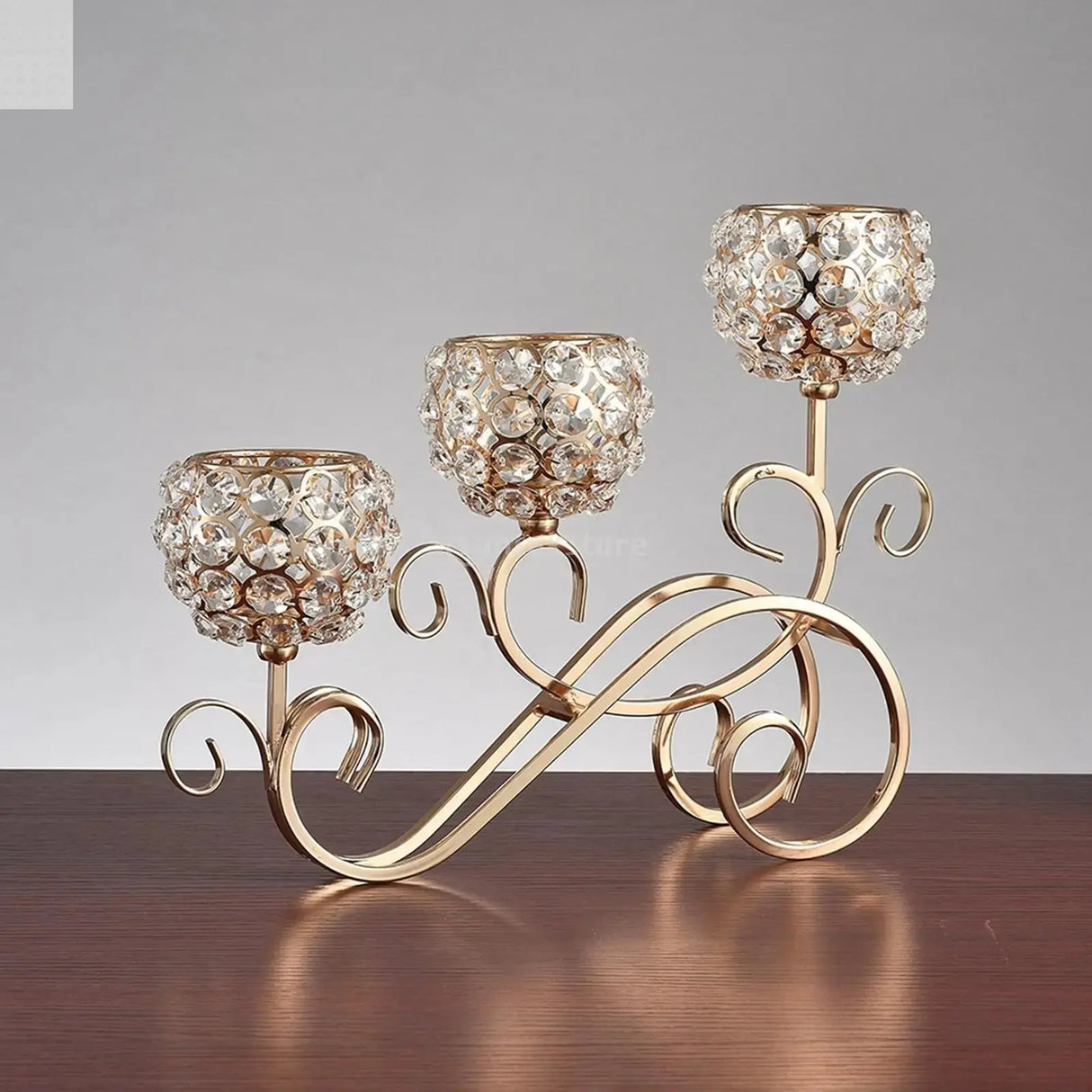 3 Arms Candelabras Crystal Candle Holder Candlelight Arch Bridge Goblet Candle Holder Bowl Tealight Candlestick Holder Home decor Allen Cozy Haven Store