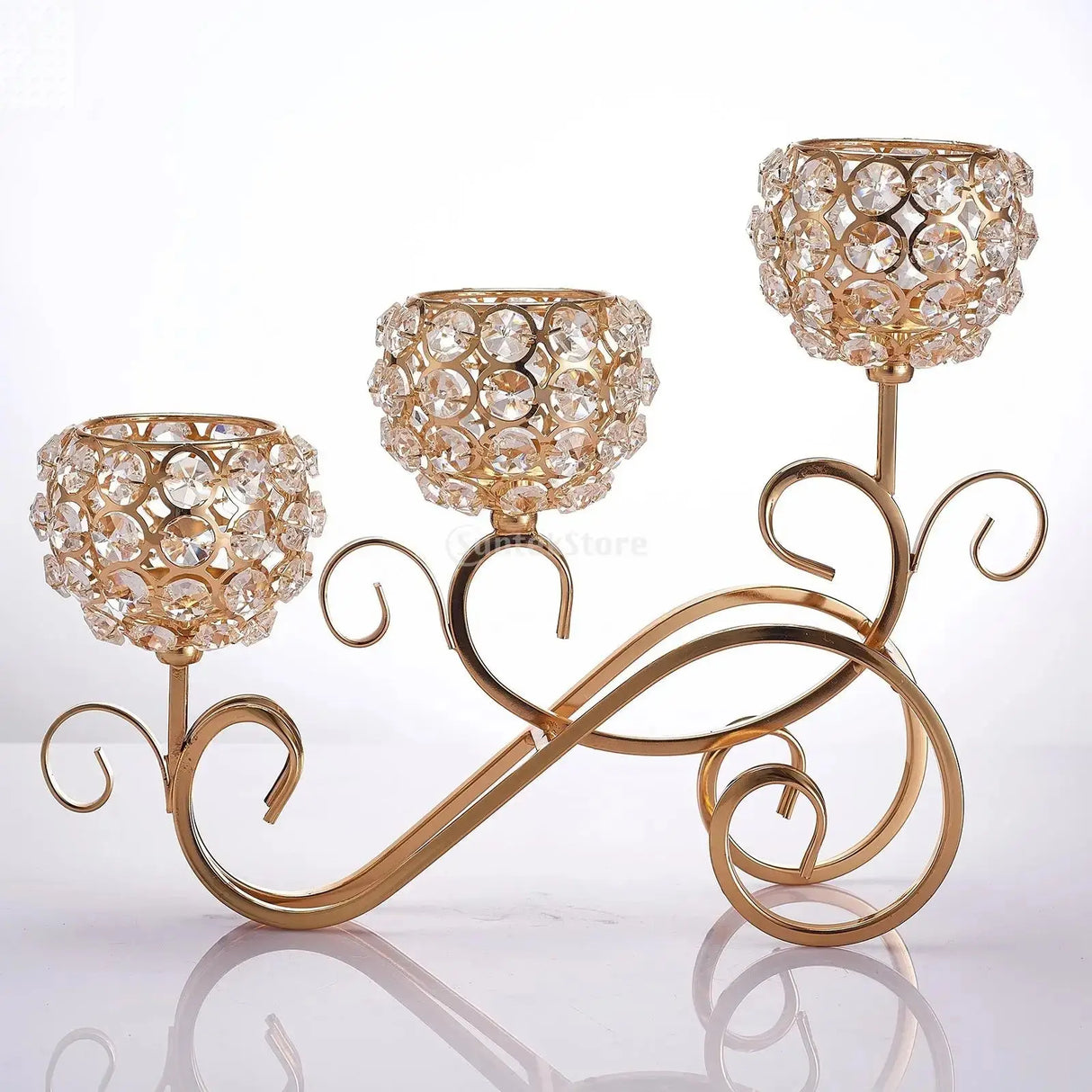3 Arms Candelabras Crystal Candle Holder Candlelight Arch Bridge Goblet Candle Holder Bowl Tealight Candlestick Holder Home decor Allen Cozy Haven Store