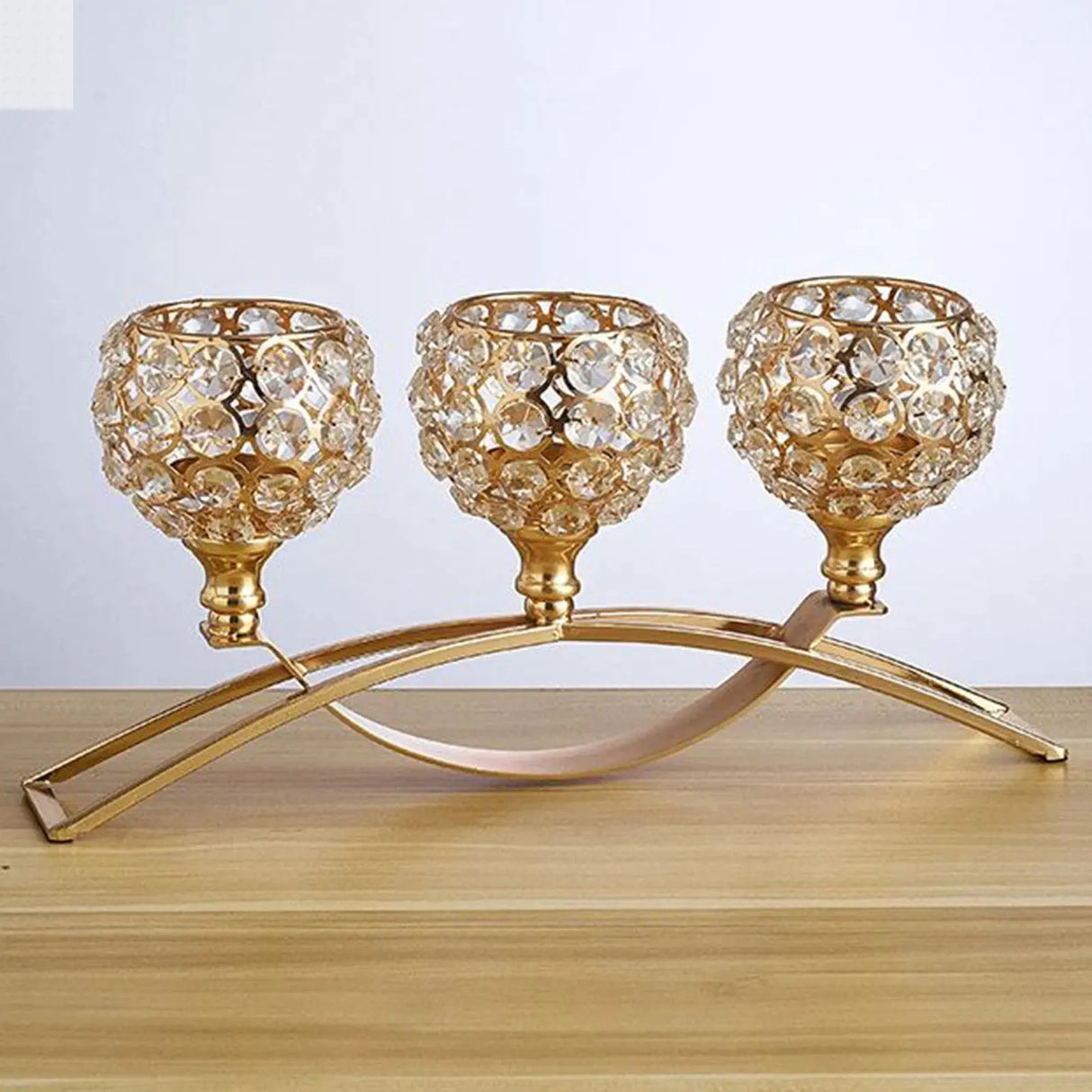 3 Arms Candelabras Crystal Candle Holder Candlelight Arch Bridge Goblet Candle Holder Bowl Tealight Candlestick Holder Home decor Allen Cozy Haven Store