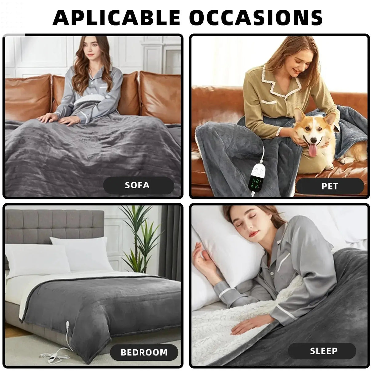 Cozy 50x60 Heating Blanket with Auto-Off Allen Cozy Haven Store