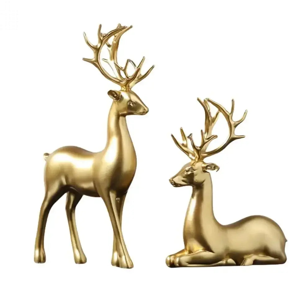 Deer statue standing and sitting resin sculpture reindeer statue Allen Cozy Haven Store