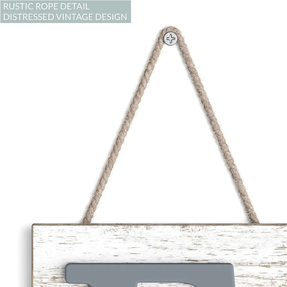Distressed Rustic Farmhouse "Love" Wall Tile Sign - 32" x 8" Wood Decor for Home and Kitchen (White)-Allen Cozy Haven Store