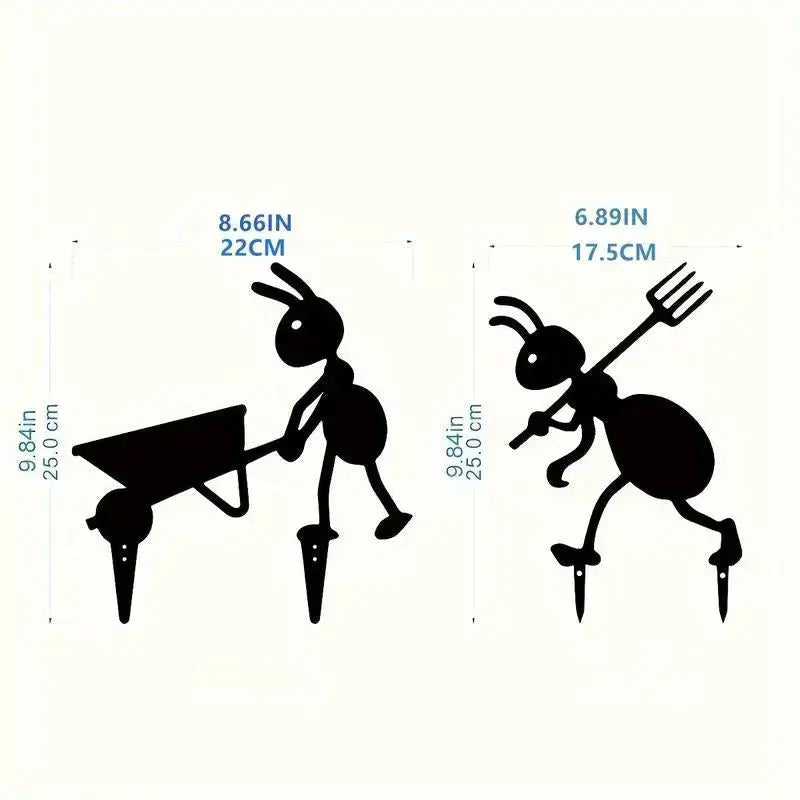Elegant Metal Ant Garden Decor: Outdoor Metal Ornaments and Art Stake for Home, Lawn, and Backyard-Allen Cozy Haven Store