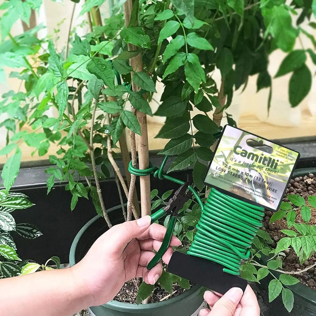 Heavy-Duty Reusable Garden Plant Wire Twist Ties - Soft Wire Ties for Gardening and Home Office (Green, 2 Pack, Total Length 65.6 Feet)-Allen Cozy Haven Store
