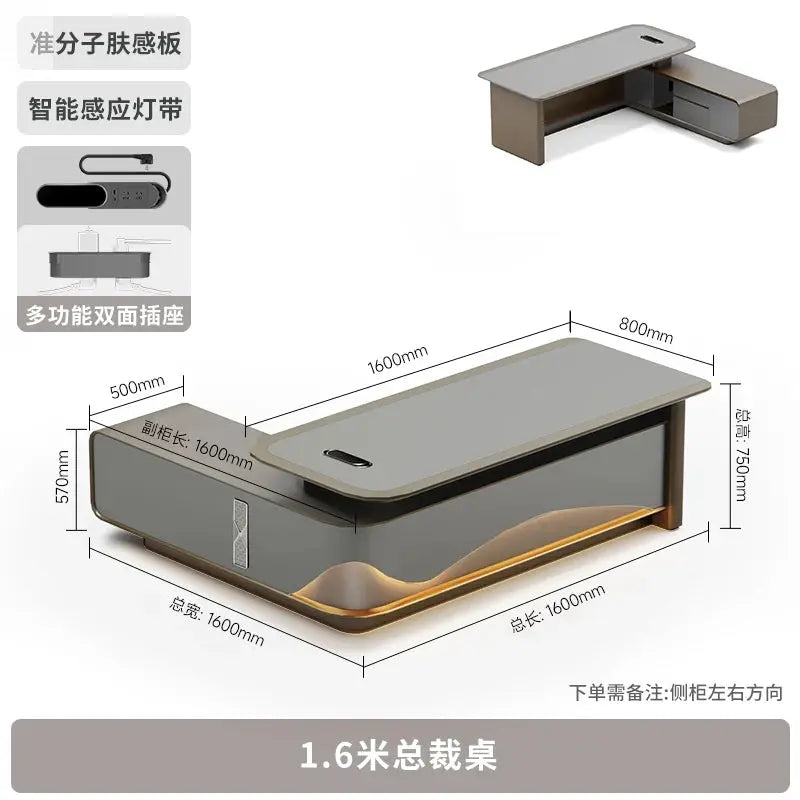 L Shaped Modern Office Desk Executive Work Luxury Conference Computer Desk Manager Reading Escritorio Oficina Modern Furniture Allen Cozy Haven Store