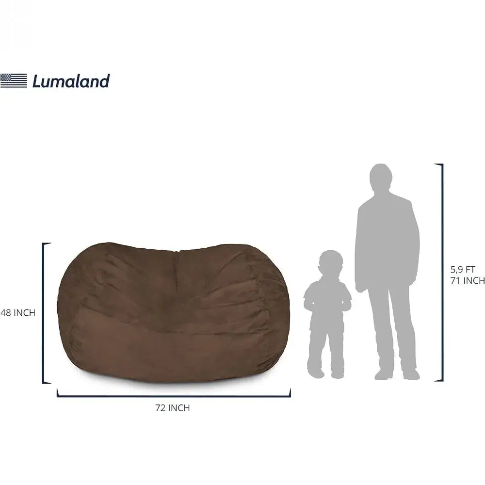 Luxurious Giant 6ft Bean Bag Chair with Microsuede Cover - Ultra Soft, Foam Filling, Washable XL Bean Bag Sofa for Kids, Teenag Allen Cozy Haven Store