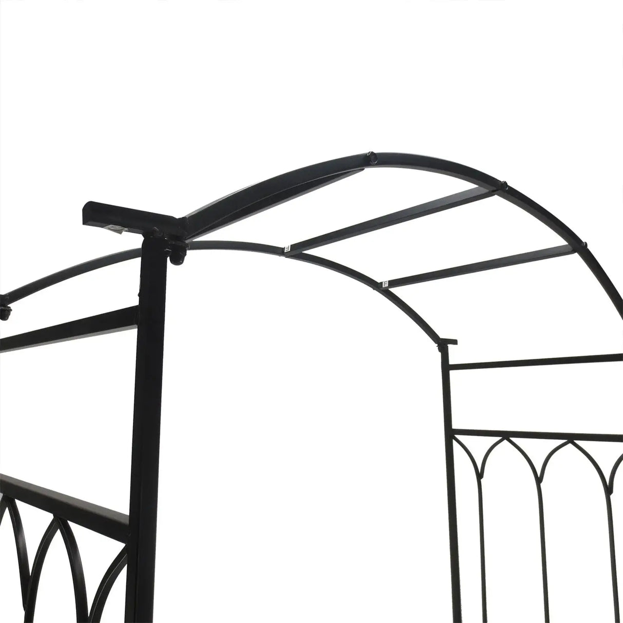 "Metal Trellis Arbor Arch with Garden Bench for Climbing Plants - Outdoor Steel Seating for Two, 484 lbs Weight Capacity, Black"-Allen Cozy Haven Store