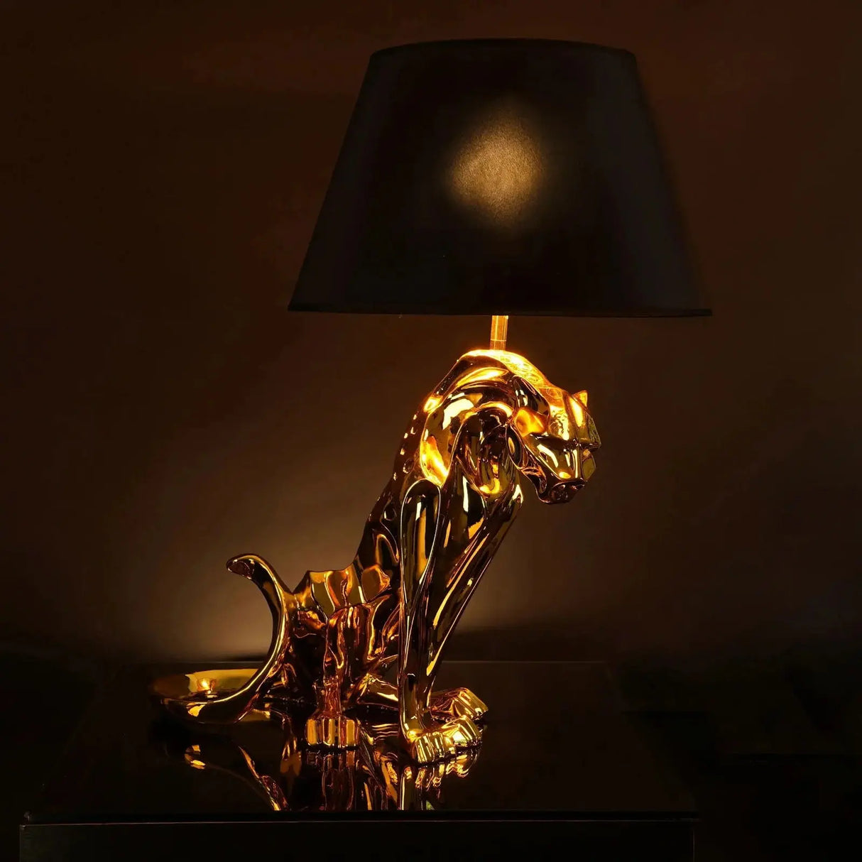 Meticulously sculpted Jaguar Table Lamp - Allen Cozy Haven Store -