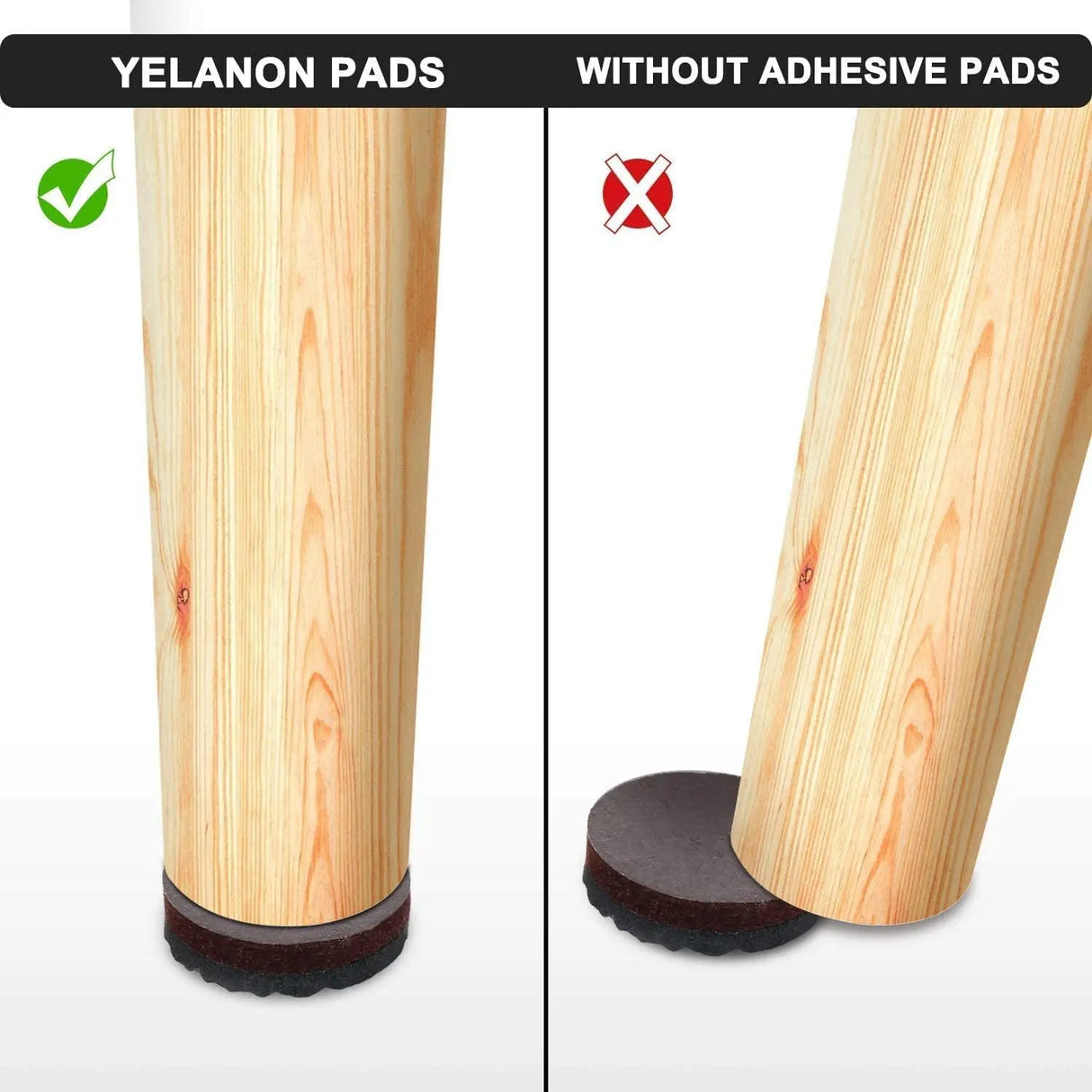 Non-Slip Furniture Pads - 16 Pack, 3-Inch Self-Adhesive Rubber Grippers for Furniture Legs, Anti-Skid Protectors for Hardwood Floors-Allen Cozy Haven Store