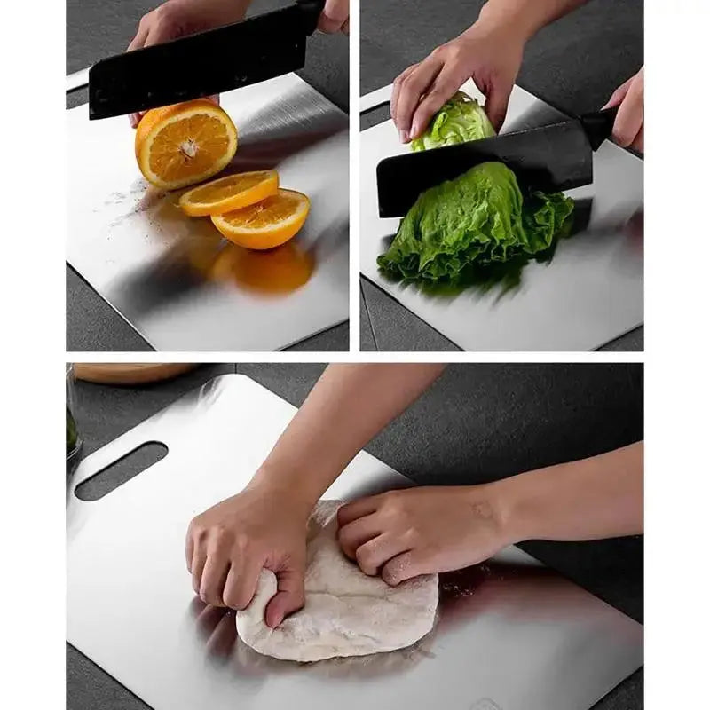 Premium 304 Stainless Steel Dual-Sided Kitchen Cutting Board-Allen Cozy Haven Store