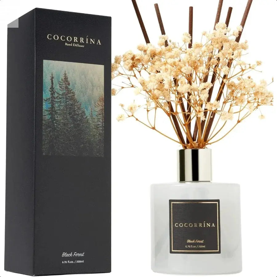 Reed Diffuser Sets 6.7 oz. Black Forest Diffuser with Sticks Home Fragrance Reed Diffuser for Bathroom Shelf Decor Allen Cozy Haven Store