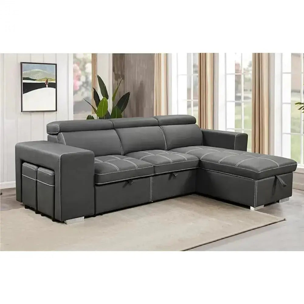 Sofa Couch with Reversible Storage Chaise and More Features Allen Cozy Haven Store