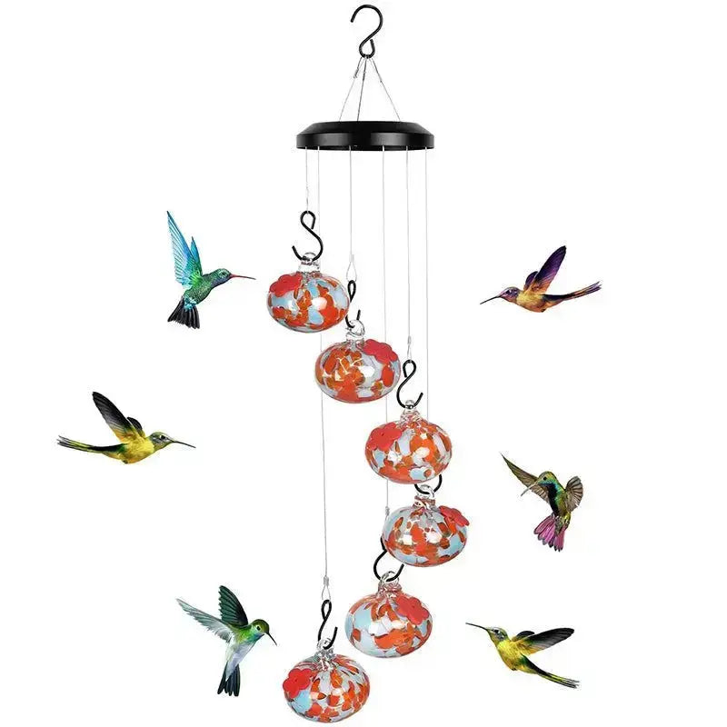 Sophisticated Glass Hummingbird Feeders and Wind Chimes for Outdoor Garden and Backyard Aesthetics-Allen Cozy Haven Store