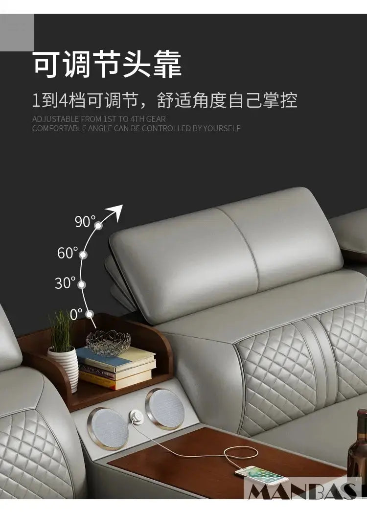 Stylish Genuine Italian Leather Sofa for Living Room - Allen Cozy Haven Store
