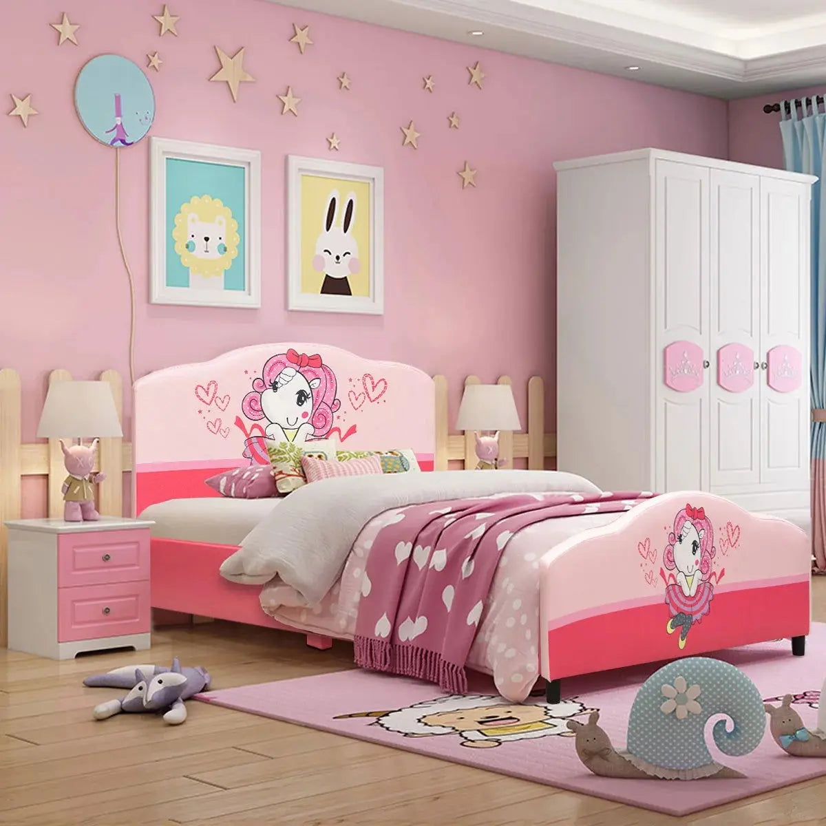 Upholstered Toddler Bed for Girls - Stylish Bedroom Furniture for Children-Allen Cozy Haven Store