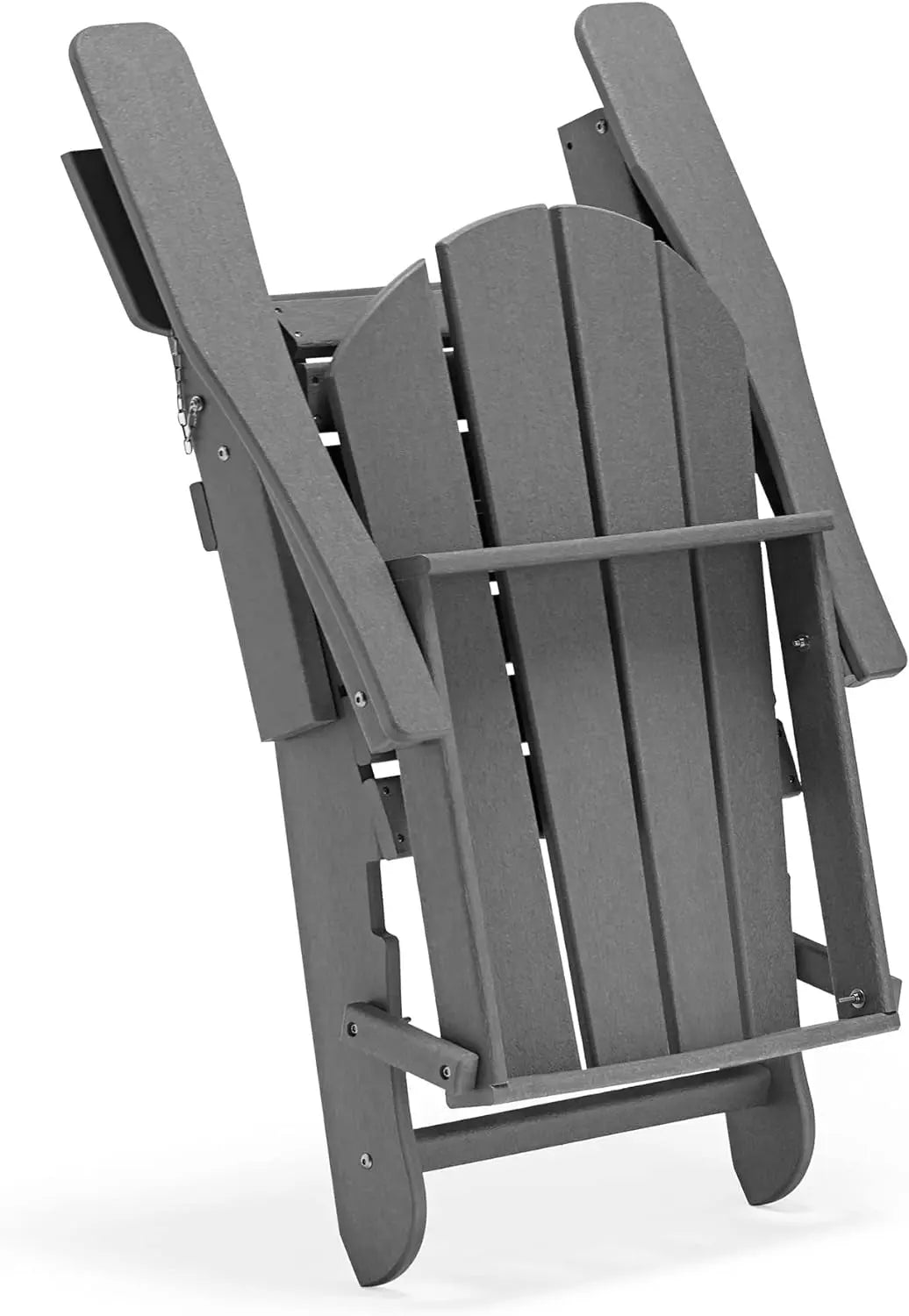 WO Home Furniture Adirondack Chair Outdoor Ottoman Set of 2 PCS Classic Patio Furniture (Gray)-Allen Cozy Haven Store