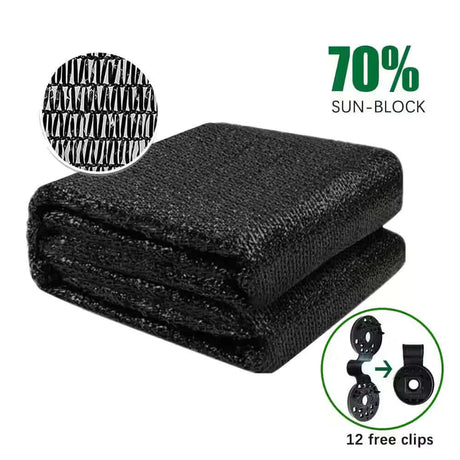 10 Ft. X 10 Ft. 70% Shade Cloth Black Sunblock Fabric Allen Cozy Haven Store