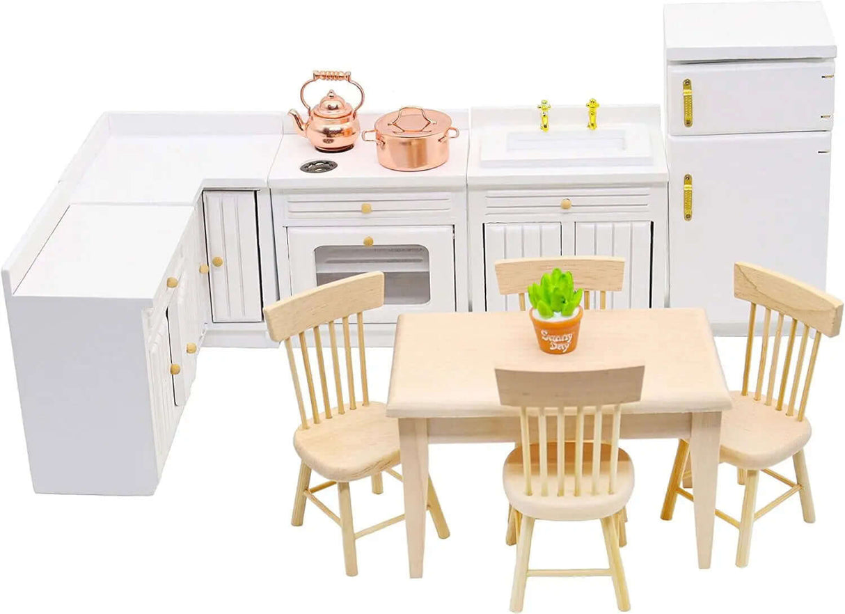 1:12 Scale Miniature Ceramic Bathroom Furniture Set - Ideal Accessories for Miniature Homes and Gifts-Allen Cozy Haven Store