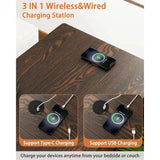 2025 New Wooden Dog Crate End Table with Storage  and QC3.0 Wireless Charging Allen Cozy Haven Store