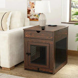 2025 New Wooden Dog Crate End Table with Storage  and QC3.0 Wireless Charging Allen Cozy Haven Store