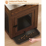 2025 New Wooden Dog Crate End Table with Storage  and QC3.0 Wireless Charging Allen Cozy Haven Store