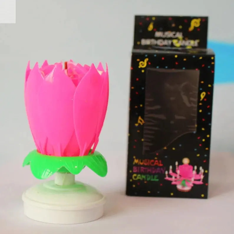 2026 Music Candles Rotating with Happy Birthday Song Lotus Birthday Party Double Layer Colorful Electronic Lotus Lamp Candle Set Allen Cozy Haven Store