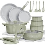 27pcs Ceramic Cookware Set Nonstick, Pots and Pans Set Non stick, Non Toxic Cookware, Dishwasher/Oven Safe, RV/Camping Cookware Allen Cozy Haven Store
