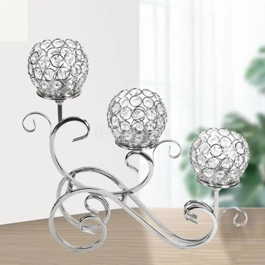 3 Arms Candelabras Crystal Candle Holder Candlelight Arch Bridge Goblet Candle Holder Bowl Tealight Candlestick Holder Home decor Allen Cozy Haven Store