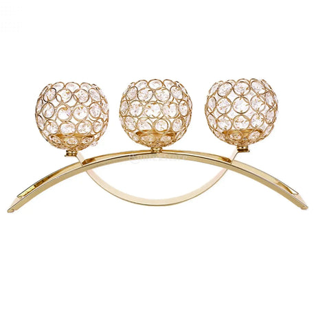 3 Arms Candelabras Crystal Candle Holder Candlelight Arch Bridge Goblet Candle Holder Bowl Tealight Candlestick Holder Home decor Allen Cozy Haven Store