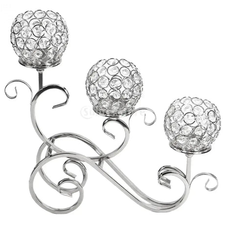 3 Arms Candelabras Crystal Candle Holder Candlelight Arch Bridge Goblet Candle Holder Bowl Tealight Candlestick Holder Home decor Allen Cozy Haven Store