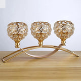 3 Arms Candelabras Crystal Candle Holder Candlelight Arch Bridge Goblet Candle Holder Bowl Tealight Candlestick Holder Home decor Allen Cozy Haven Store
