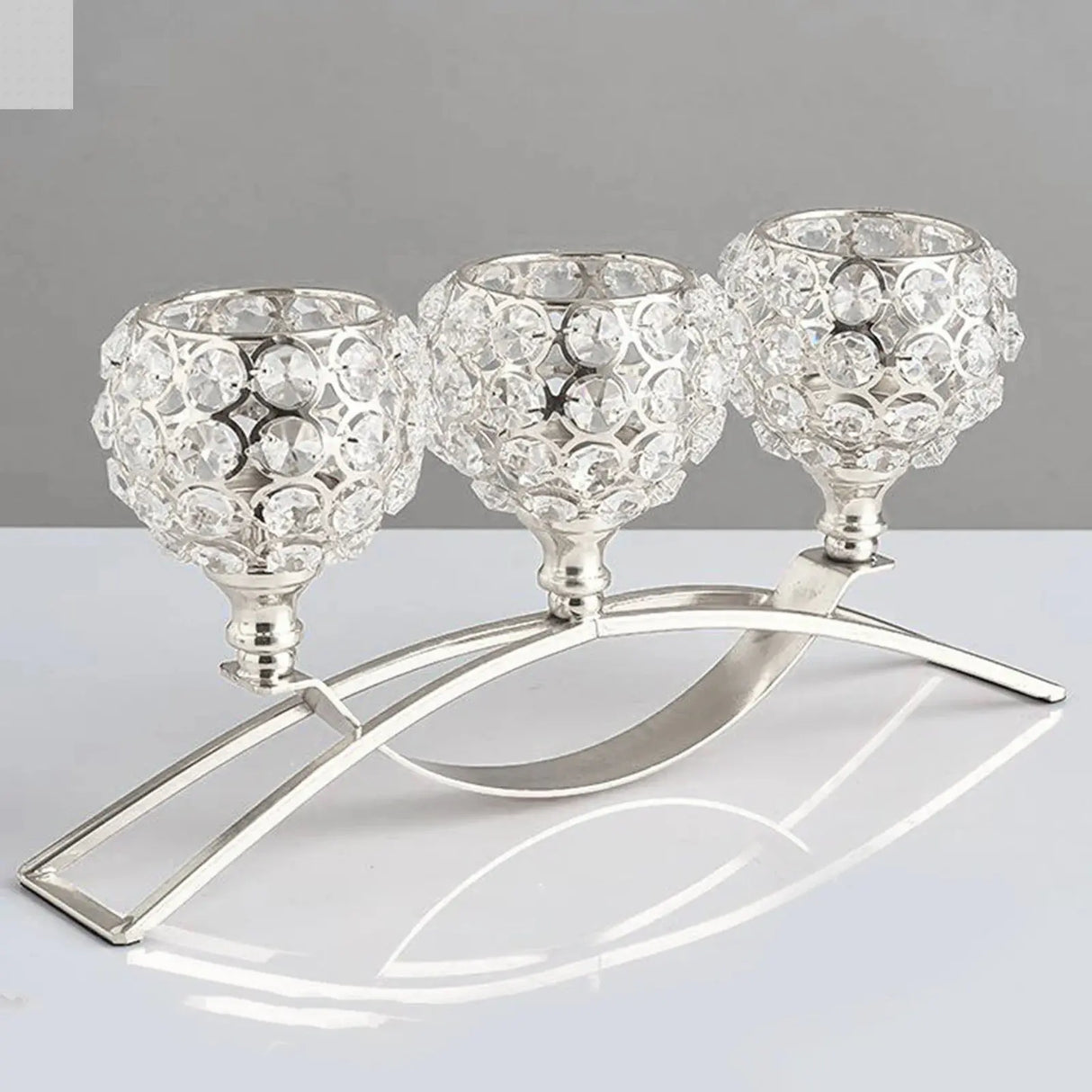 3 Arms Candelabras Crystal Candle Holder Candlelight Arch Bridge Goblet Candle Holder Bowl Tealight Candlestick Holder Home decor Allen Cozy Haven Store