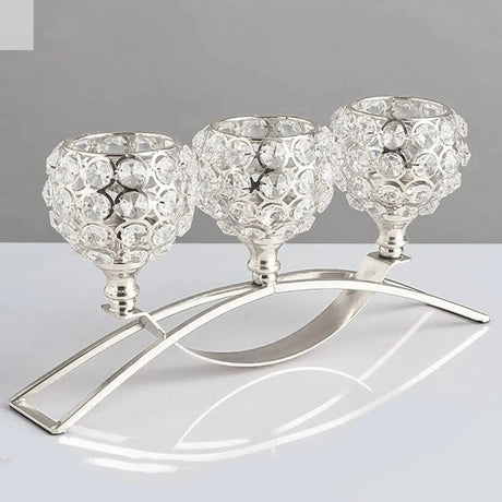 3 Arms Candelabras Crystal Candle Holder Candlelight Arch Bridge Goblet Candle Holder Bowl Tealight Candlestick Holder Home decor Allen Cozy Haven Store