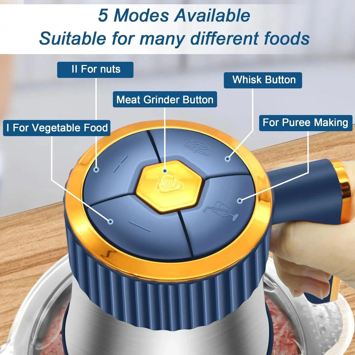 5L Electric Meat Grinders Multifunctional Vegetable Slicer Chopper 304Stainless Steel Food Processor Mixer Machine Kitchen Tool Allen Cozy Haven Store