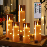 5Pc Flameless Star String LED Candles with Remote Allen Cozy Haven Store