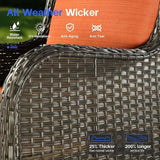 6-Piece All-Weather Wicker Patio Furniture Set with Swivel Rocking Chairs and High Back Sofa-Allen Cozy Haven Store