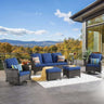 6-Piece All-Weather Wicker Patio Furniture Set with Swivel Rocking Chairs and High Back Sofa-Allen Cozy Haven Store