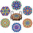 6-Piece Mandala Diamond Painting Coaster Set with Holder - Art Kits-Allen Cozy Haven Store