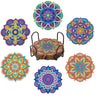 6-Piece Mandala Diamond Painting Coaster Set with Holder - Art Kits-Allen Cozy Haven Store