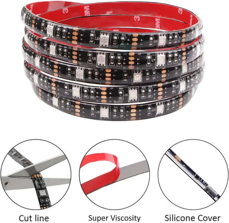 Battery-Operated Waterproof RGB LED Strip Lights with Mini Controller - 2M (6.56Ft) Multi-Color Changing Rope Lights-Allen Cozy Haven Store