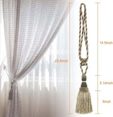 Beaded Curtain Tassel Tiebacks - Set of 2 Rope Holdbacks in Grass Green for Bedroom Decor-Allen Cozy Haven Store