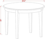 Boston 5-Piece Kitchen Set: 42" Round Dining Table with Four Blue Linen Parsons Chairs in Cappuccino Finish-Allen Cozy Haven Store