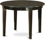 Boston 5-Piece Kitchen Set: 42" Round Dining Table with Four Blue Linen Parsons Chairs in Cappuccino Finish-Allen Cozy Haven Store
