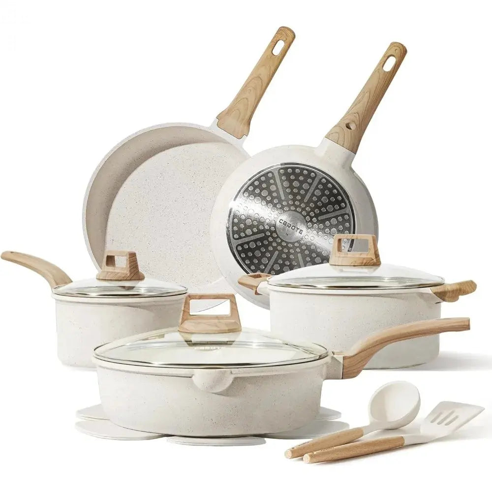 CAROTE 14-Piece Nonstick Pots and Pans Set with Kitchen Cooking Utensils and Pan Protectors Allen Cozy Haven Store