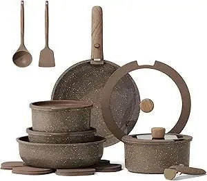 CAROTE 17-Piece Non-Stick Pots and Pans Set with Removable Handles, Cookware Set for Kitchen, Oven and Dishwasher Safe Allen Cozy Haven Store