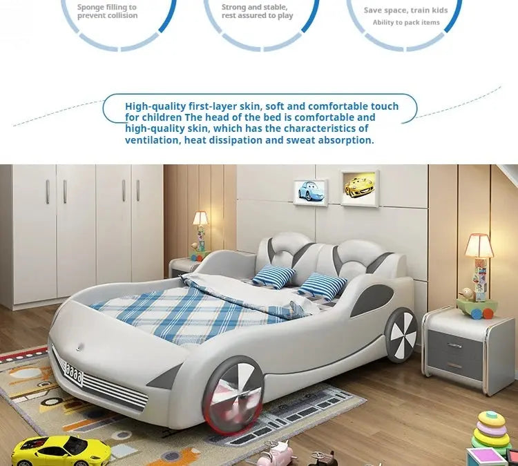 Children Luxury Boys Bed Pretty Unique Cute Nightstand Wood Storage Bed Car Design Camas Moderrna Inteligentes Bedroom Furniture Allen Cozy Haven Store