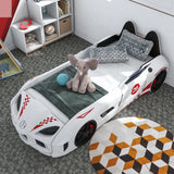 Dash Twin Race Car Bed for Kids with LED Lights and Sound, White Allen Cozy Haven Store