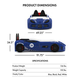 Dash Twin Race Car Bed for Kids with LED Lights and Sound, White Allen Cozy Haven Store