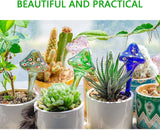 Deluxe Set of 4 Decorative Mushroom-Shaped Glass Self-Watering Spikes for Indoor and Outdoor Plants-Allen Cozy Haven Store